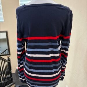 Tommy Hilfiger Navy and Red Sweater